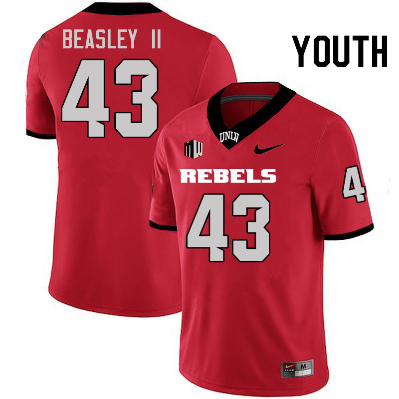 Youth #43 Jae Beasley II UNLV Rebels College Football Jerseys Stitched-Scarlet